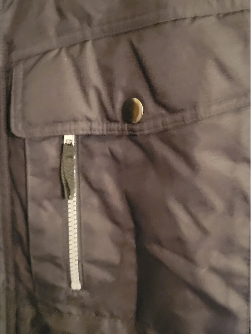 Boulder Creek Trading Men’s L Black Gray Fleece Lined Insulated Zip Snap No Hood